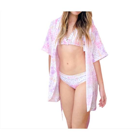 NEW DALAI BEACHWEAR watercolor kimono in multi - Picture 1 of 1